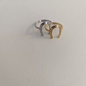 Source Unknown Gold and Silver Horseshoe Rings